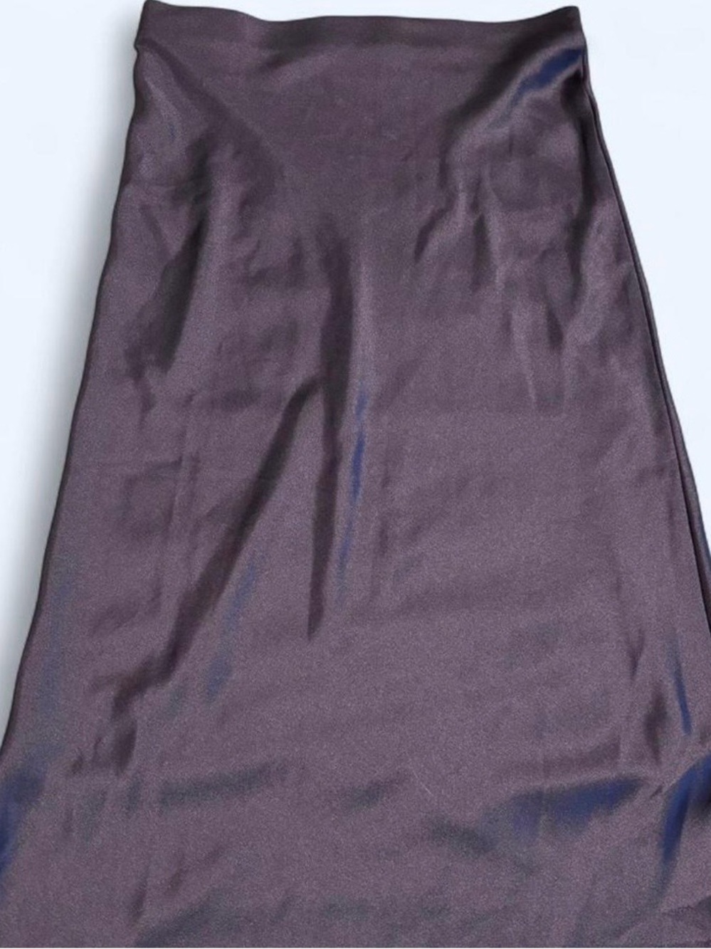 Sleek Black Satin A-Line Skirt